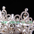 Corona de cristal de la talla de la plata de la tiara del Rhinestone nupcial